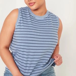 Loose Vintage Sleeveless Crew-Neck Tee for Women NWT